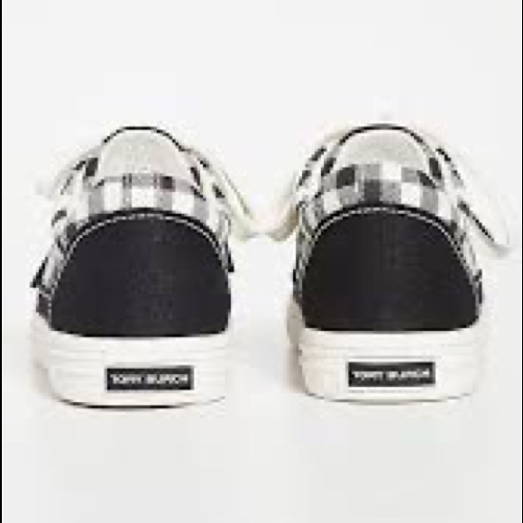 Tory Burch Classic court sneaker black gingham / perfect black size 9.5 - Picture 7 of 12
